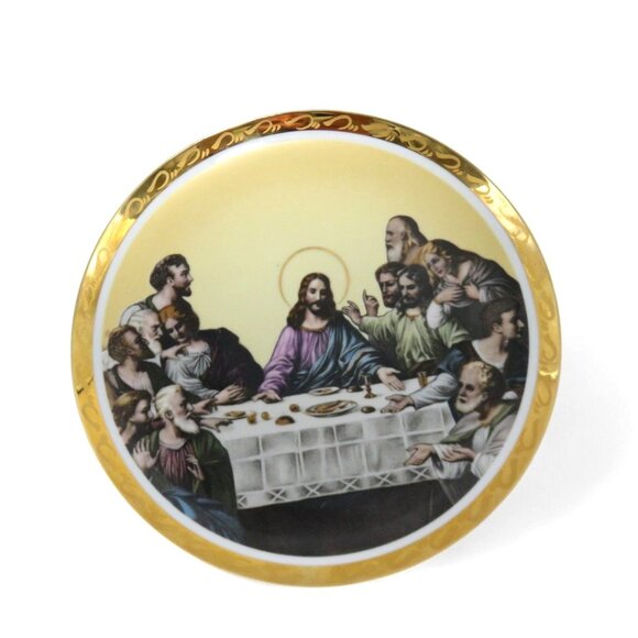LAST SUPPER Decorative Gold Trimmed Ceramic Plate Japan Vintage 10" - Picture 1 of 10